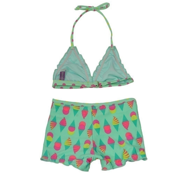 Girls VIGOSS 2 pc Ice Cream Party Halter Swimsuit. Size 10/12. - Picture 2 of 3